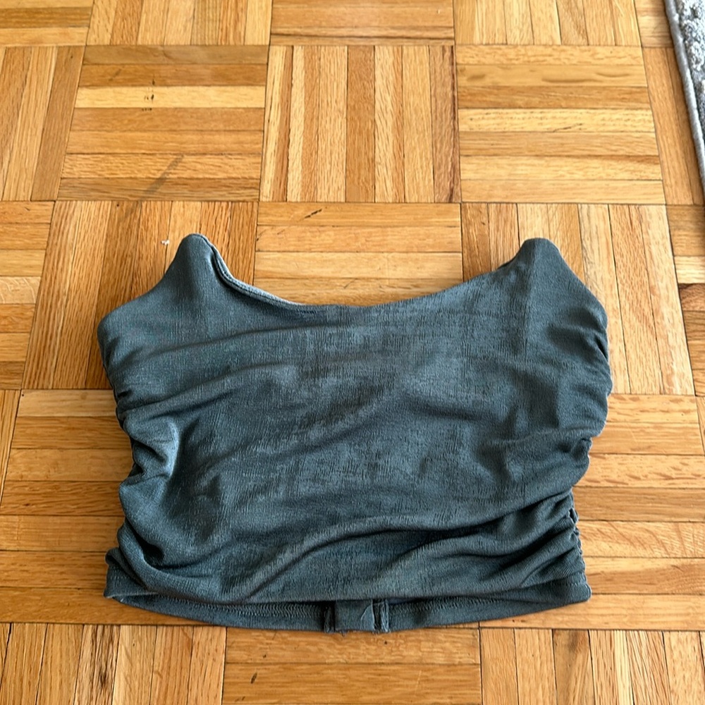 Greenish blue cropped top